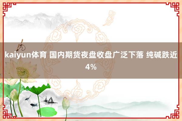kaiyun体育 国内期货夜盘收盘广泛下落 纯碱跌近4%