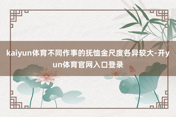 kaiyun体育不同作事的抚恤金尺度各异较大-开yun体育官网入口登录