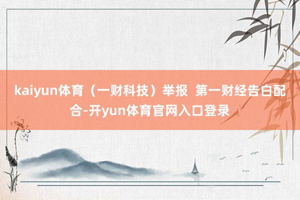 kaiyun体育（一财科技）举报  第一财经告白配合-开yun体育官网入口登录