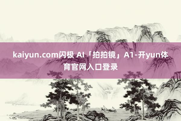 kaiyun.com闪极 AI「拍拍镜」A1-开yun体育官网入口登录