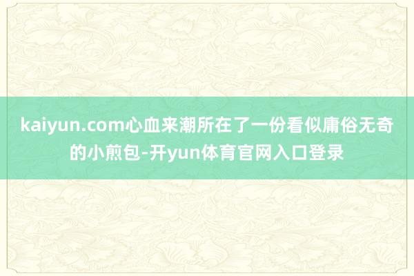 kaiyun.com心血来潮所在了一份看似庸俗无奇的小煎包-开yun体育官网入口登录