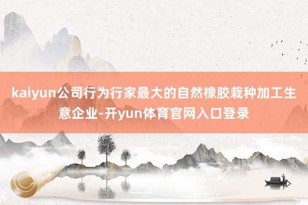 kaiyun公司行为行家最大的自然橡胶栽种加工生意企业-开yun体育官网入口登录