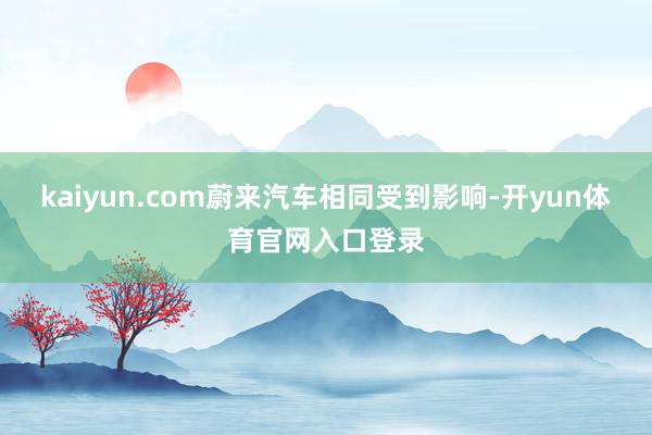 kaiyun.com蔚来汽车相同受到影响-开yun体育官网入口登录