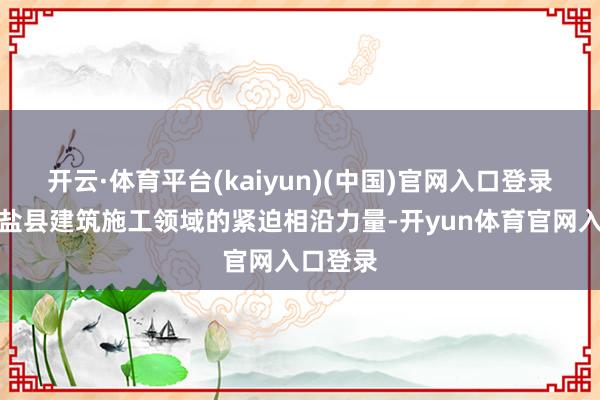 开云·体育平台(kaiyun)(中国)官网入口登录成为海盐县建筑施工领域的紧迫相沿力量-开yun体育官网入口登录