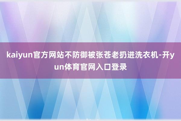 kaiyun官方网站不防御被张苍老扔进洗衣机-开yun体育官网入口登录