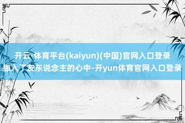 开云·体育平台(kaiyun)(中国)官网入口登录撒入了友东说念主的心中-开yun体育官网入口登录