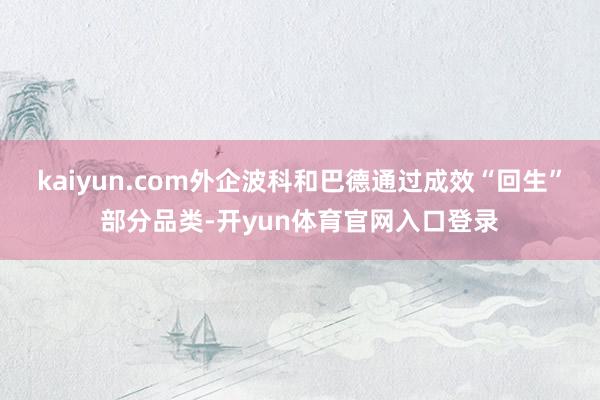 kaiyun.com外企波科和巴德通过成效“回生”部分品类-开yun体育官网入口登录