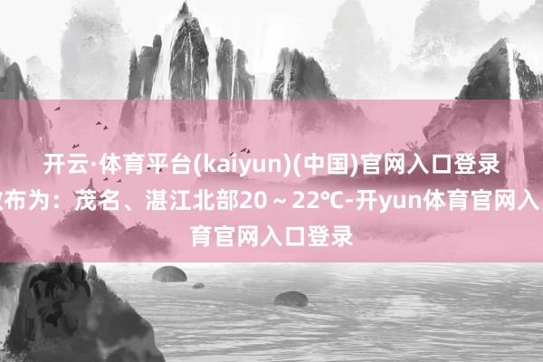 开云·体育平台(kaiyun)(中国)官网入口登录具体散布为：茂名、湛江北部20～22℃-开yun体育官网入口登录