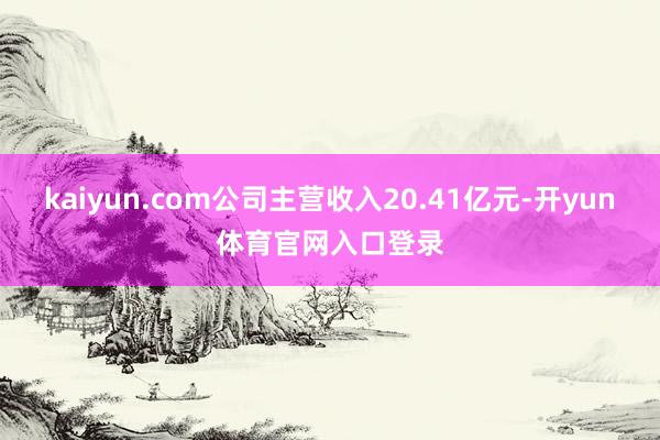 kaiyun.com公司主营收入20.41亿元-开yun体育官网入口登录