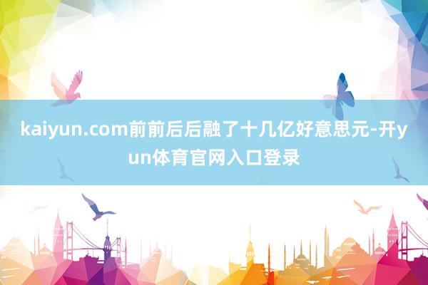 kaiyun.com前前后后融了十几亿好意思元-开yun体育官网入口登录