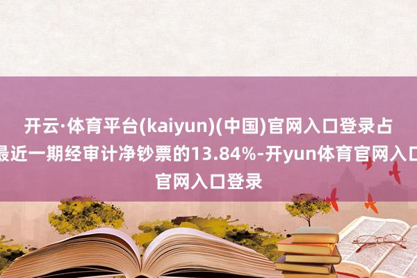 开云·体育平台(kaiyun)(中国)官网入口登录占公司最近一期经审计净钞票的13.84%-开yun体育官网入口登录